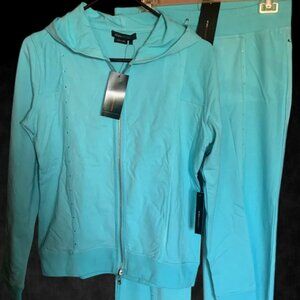 BCBGMaxAzria Aqua/Turquoise Athletic Shorts Set